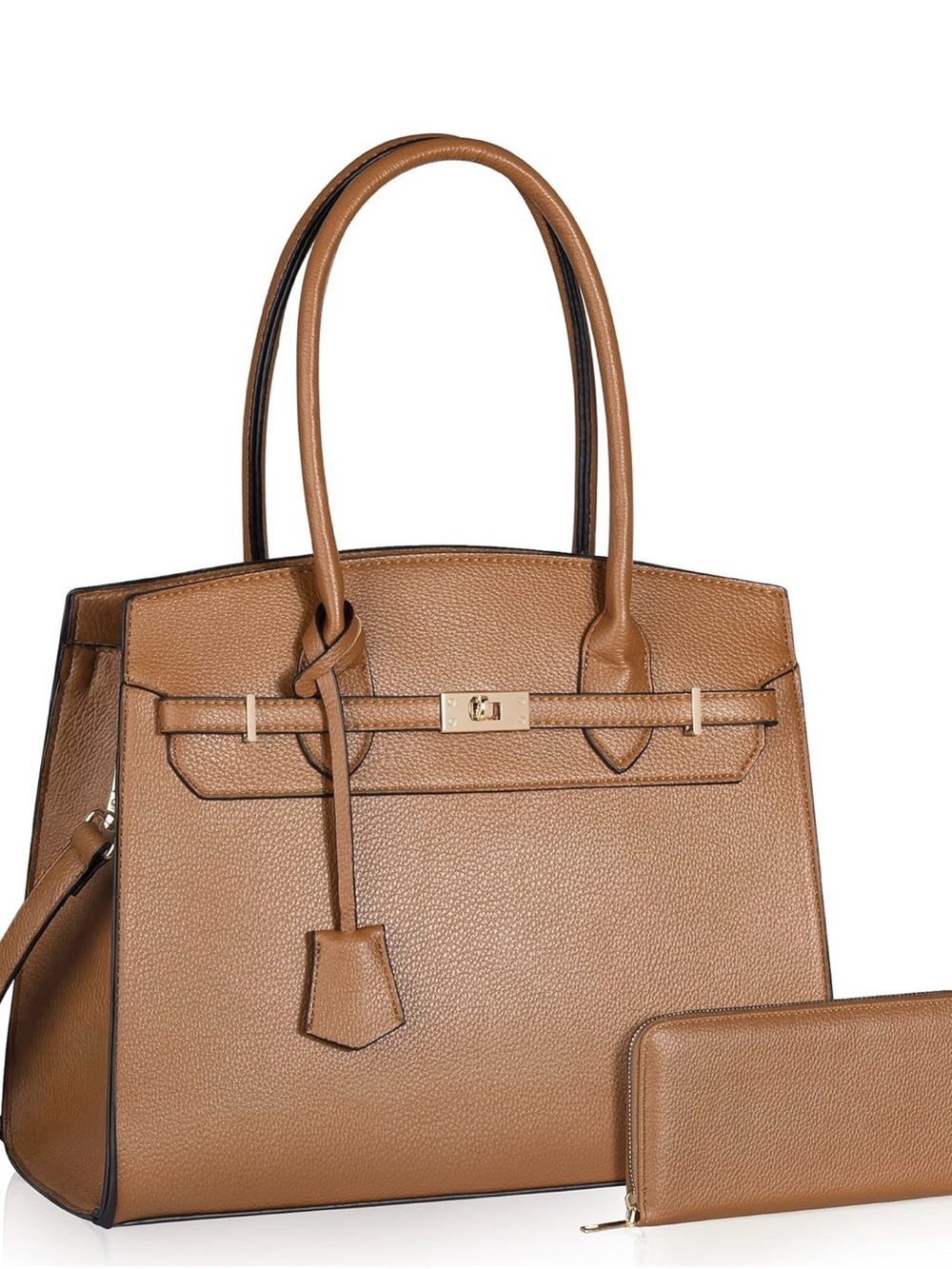 Classic Structured Tote Handbag in Tan